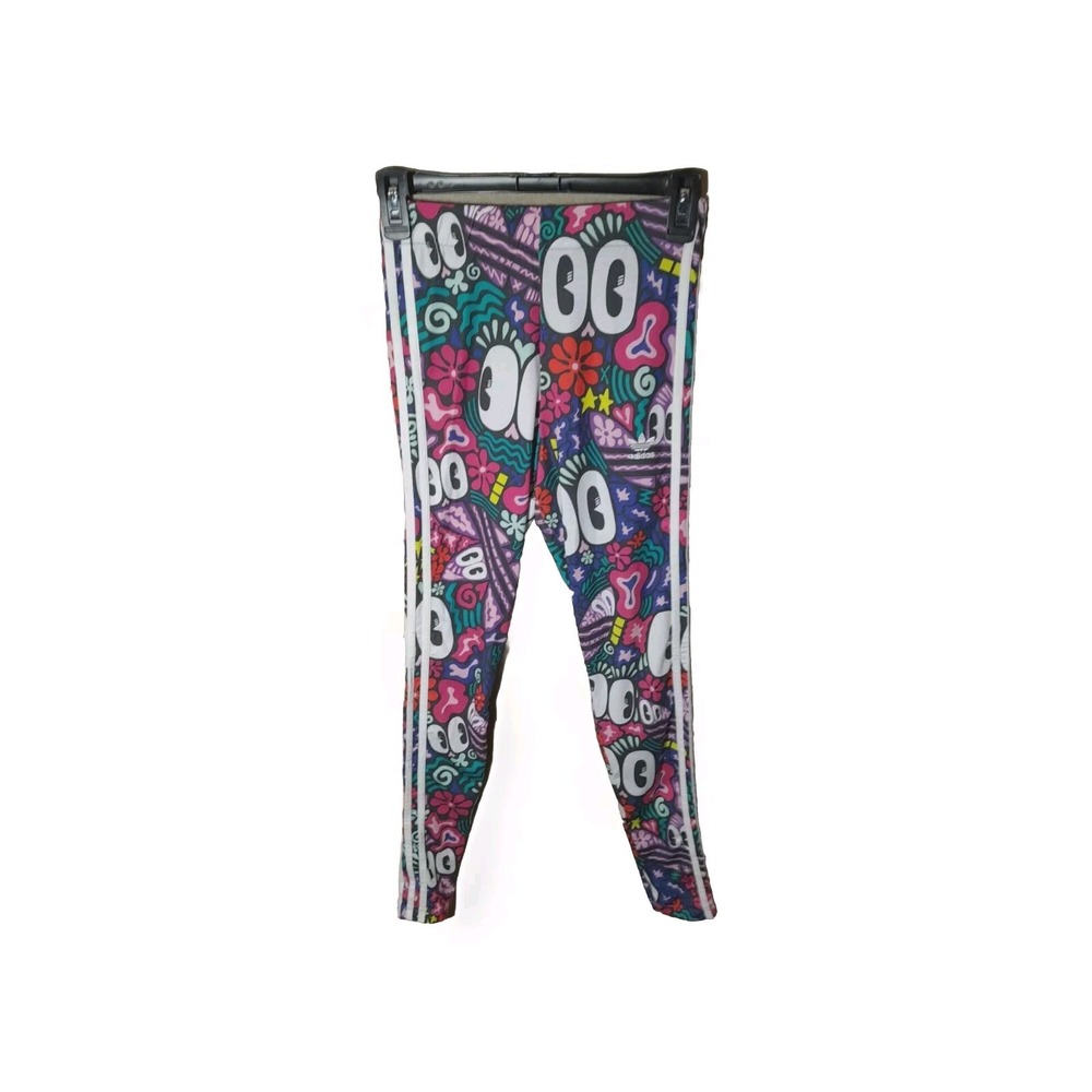Adidas Originals X Hattie Stewart Leggings Colorful Eyes Print Pink Size XS